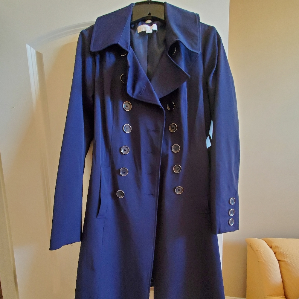 Stylish, belted raincoat, navy, XS